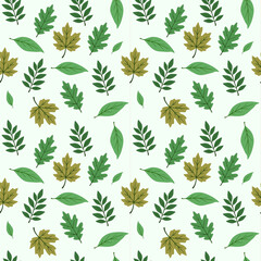 Naklejka premium seamless pattern with leaves
