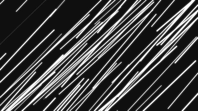 White diagonal speedlines moving northeast on dark background, seamless loop