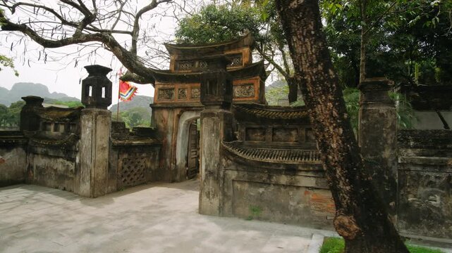 Ancient vietnam gate in the hoa lu ancient capital of ninh binh