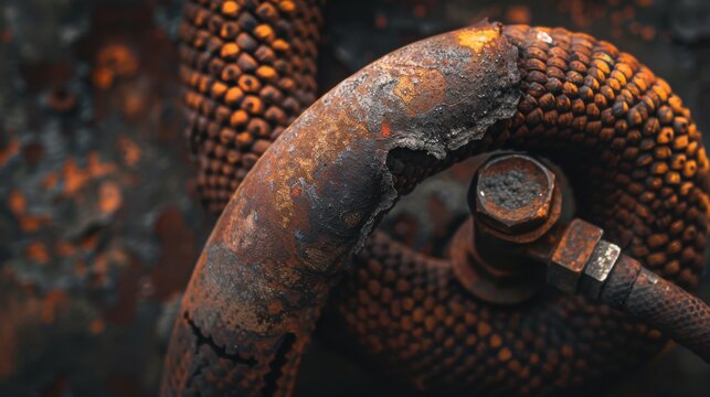 Topdown drone photo of a rusted radiator hose Canon EOS R5 50mm f28 lens