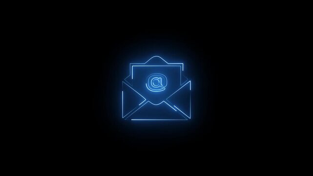 Email Envelope Neon Icon Seamless Loop Animation