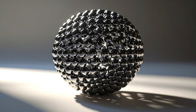 Abstract Sphere with Intricate Pattern and Shadow Play.