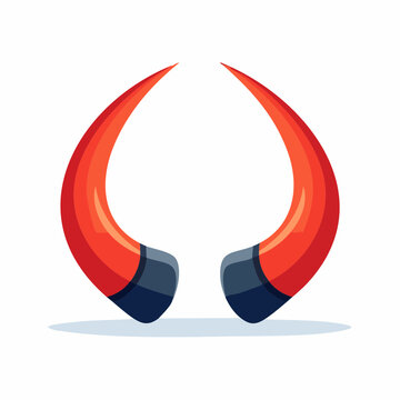 Stylized Red Devil Horns Icon