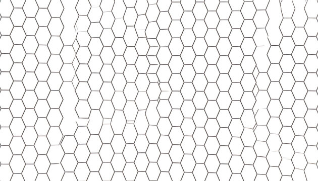 Abstract hexagonal pattern, geometric texture, distorted honeycomb grid, digital overlay, science and technology background