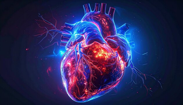 human heart in the fire