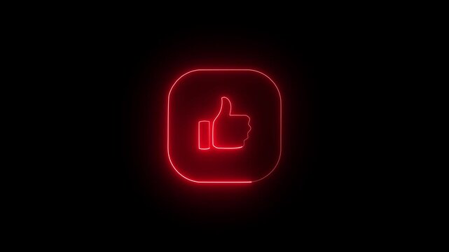 Neon Like Button Icon Seamless Loop Animation