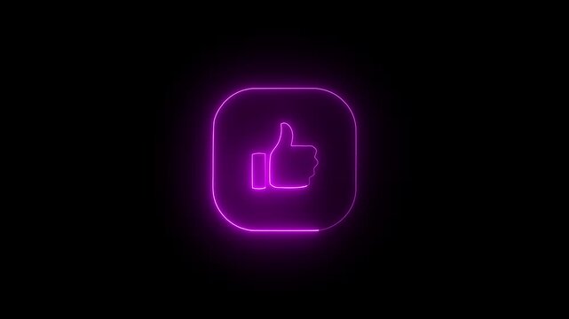 Neon Like Button Icon Seamless Loop Animation