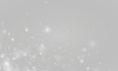 Naklejka premium Floating white dust shines with soft glowing sparkles. Elegant shimmer adds brightness and clarity. Great for decorative compositions. PNG