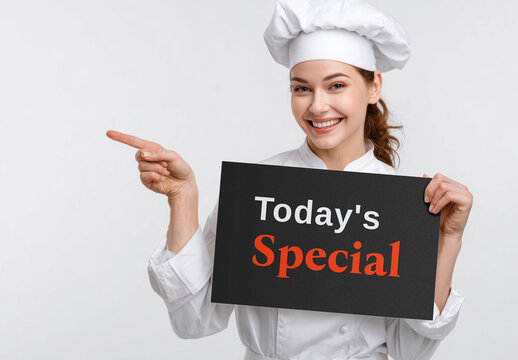 Chef Promoting Today's Special On Sign Mockup PSD