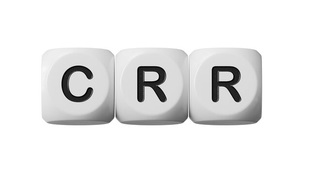 Text CRR CREDIT RISK RATING writing in cube ladder.close up of wooden dice,Business Concept.Supports PNG files with transparent backgrounds.