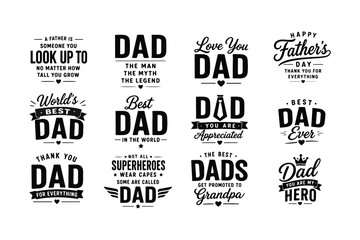 Obraz premium Happy Father's Day Quote and Typography Design Pack