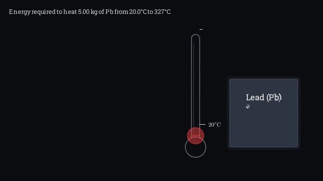 Energy required to heat 5 kg of lead