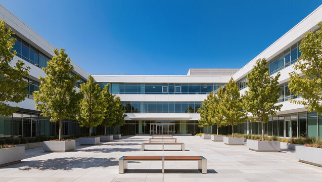 Modern Office Building Courtyard Architectural Design