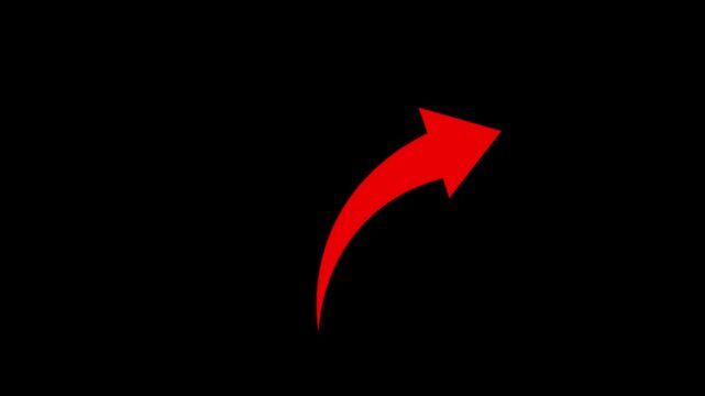 Red Arrow Progressing Through Three Frames On Black Background
