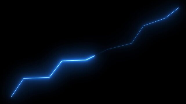 glowing neon Global business analyzing concept with trade. Financial figures and charts showing a downward trend, business crash and economic collapse 4k video animation.