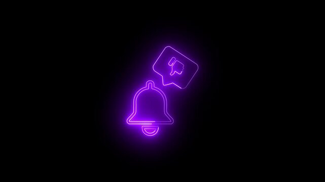 Dislike Notification Icon with Neon Glow Effect