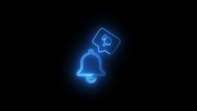 Dislike Notification Icon with Neon Glow Effect