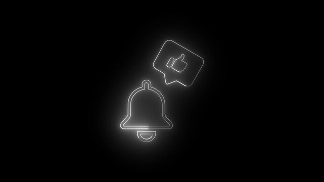 Like Notification Icon with Neon Glow Effect Animation 
