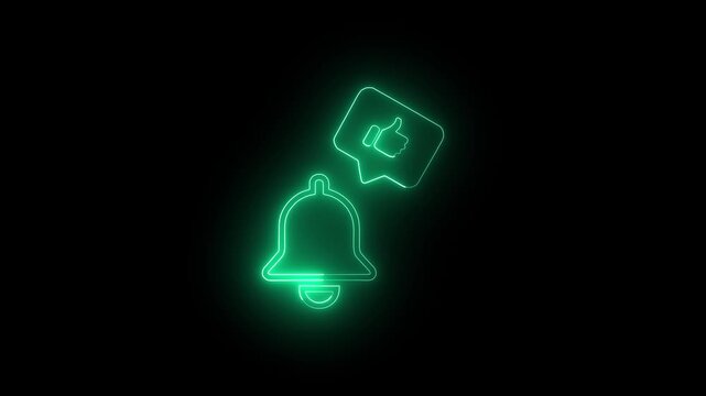Like Notification Icon with Neon Glow Effect Animation 