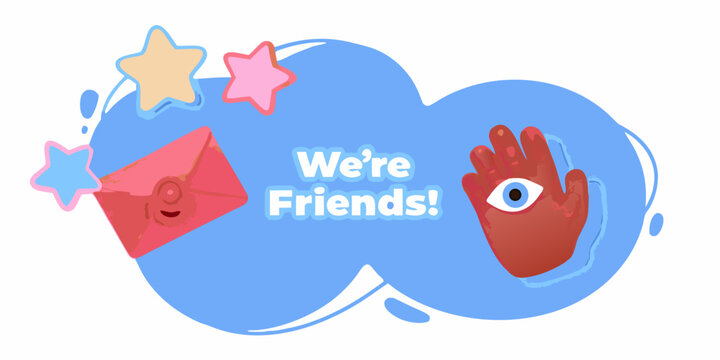 Hands High fiving Illustration With Stars And Text Vector Graphic