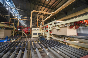 Fototapeta premium Plate processing machinery and equipment are located in a factory in North China