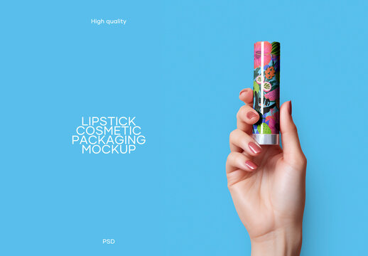 Lipstick Packaging Mockup PSD