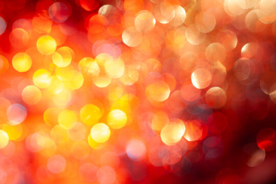 Lights and colors create a bright background during a festive celebration in the evening