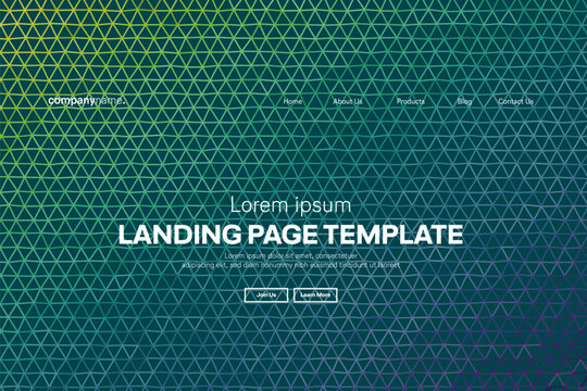 Abstract modern technology Landing page template, flowing line digital technology, smooth particle wave, big data techno design concept background wallpaper, Annual reports, flyer, poster, cover. EPS 
