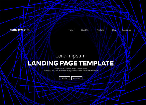 Abstract modern technology Landing page template, flowing line digital technology, smooth particle wave, big data techno design concept background wallpaper, Annual reports, flyer, poster, cover. EPS 