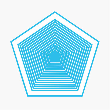 Concentric Blue Pentagons Abstract Design