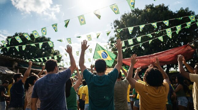 Torcedores brasileiros durante jogo do Brasil na Copa do Mundo 2022 na pra&ccedil;a da Savassi em Belo Horizonte 
