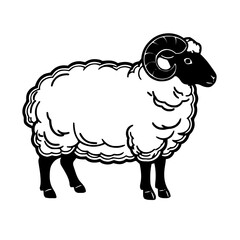 Obraz premium Valais Blacknose Sheep Silhouette – Flat Vector Plotter Cut File