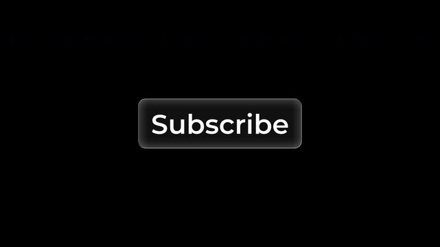 Like share subscribe glass effect text animation transparent background
