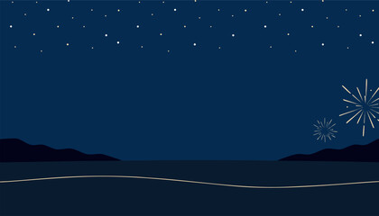 Fototapeta premium Ethereal night sky with subtle fireworks for elegant celebration backgrounds