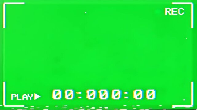 Minimal Green Screen With Timecode Noise