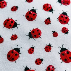 Naklejka premium Pattern of ladybugs on white background