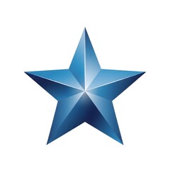 Obraz premium Realistic blue star icon with gradient isolated vector illustration