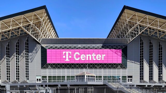 Exterior view of the OAKA Basketball Arena (Telekom Center), home of Panathinaikos BC, located within the Olympic Complex in Marousi, a northern suburb of Attica, Greece.