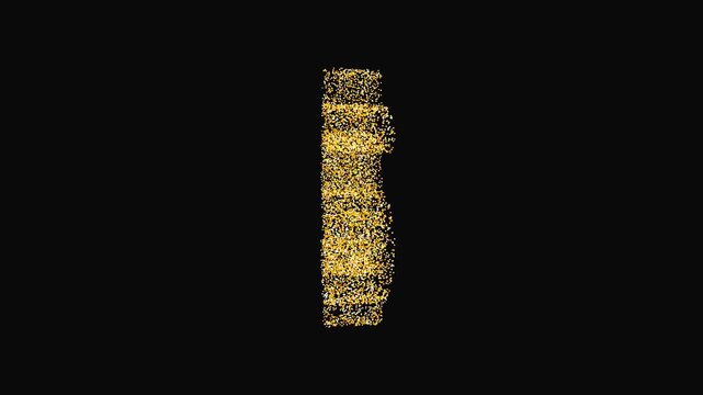 Elegant gold glitter particles forming a US dollar currency symbol over a black background. Luxury financial success or wealth concept.