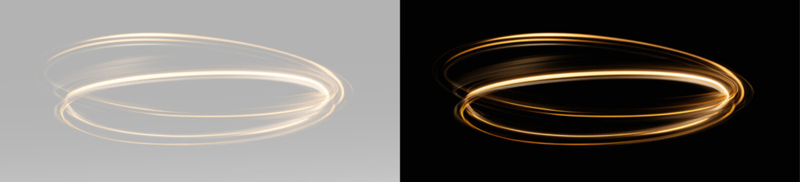 Soft luminous oval light trail smooth glowing arc elegant curved line abstract motion ribbon flowing highlight shape