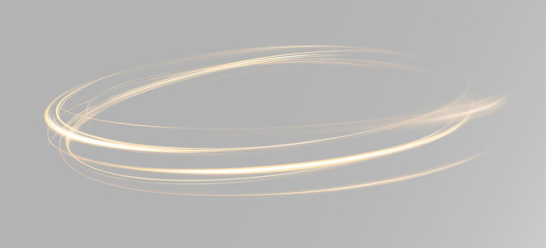 Abstract golden circular ring spiral vortex glowing loop orbit light trail smooth elegant motion graphic