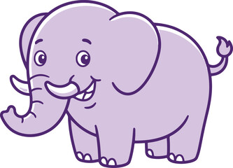 Obraz premium Happy Purple Elephant with Tusks