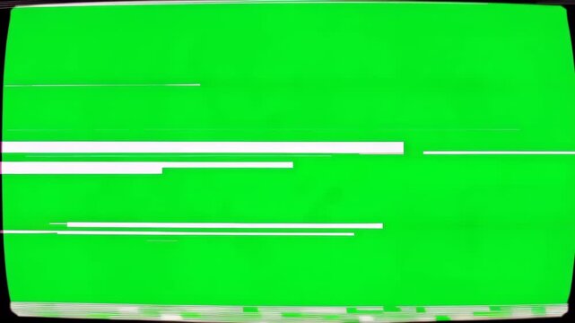 Horizontal VHS Tracking Error Green Screen Overlay