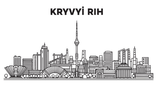 Kyiv Skyline Illustration Artistic Design