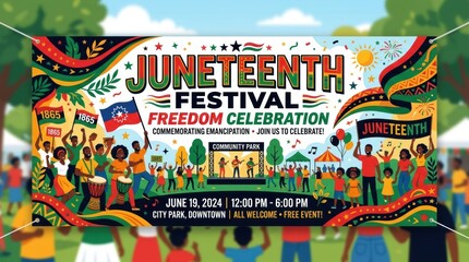 Vibrant juneteenth festival freedom celebration commemoration event