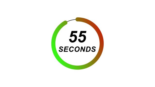 Animated 60 Second Timer Inside Colourful Gradient Circle on white Background for Event Countdowns and Digital Video Design Elements