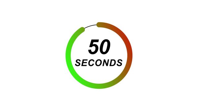 Animated 55 Second Timer Inside Colourful Gradient Circle on white Background for Event Countdowns and Digital Video Design Elements