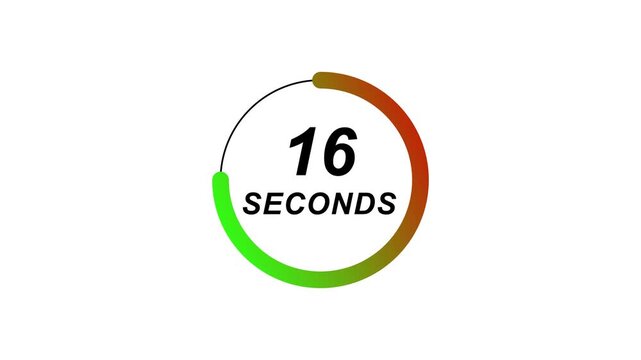 Animated 20 Second Timer Inside Colourful Gradient Circle on white Background for Event Countdowns and Digital Video Design Elements