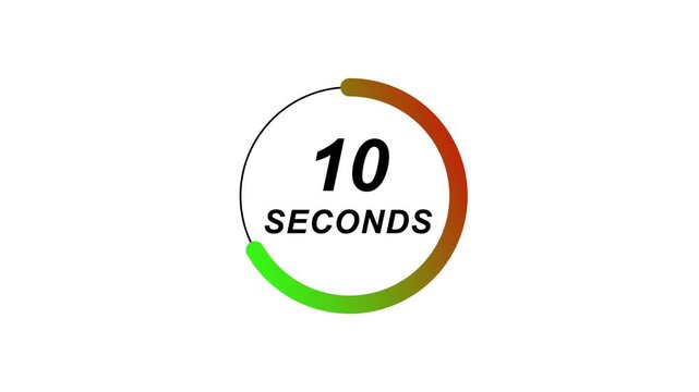 Animated 15 Second Timer Inside Colourful Gradient Circle on white Background for Event Countdowns and Digital Video Design Elements