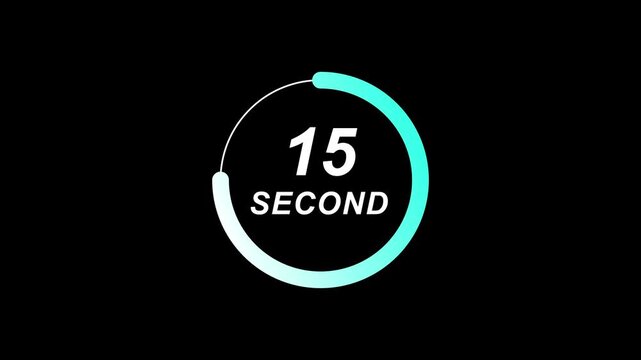 Animated 20 Second Timer Inside Colourful Gradient Circle on Black Background for Countdown Displays and Motion Graphics Projects